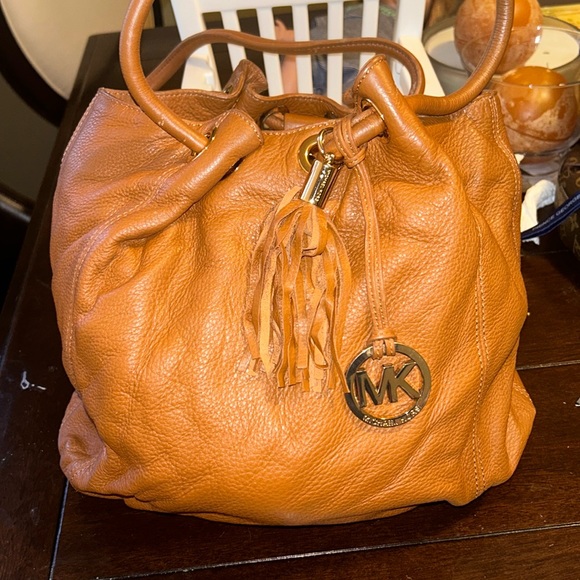 Michael Kors Bags Michael Kors Tan Leather Hobo Drawstring Shoulder